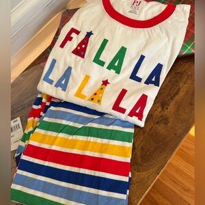 NWT adult Festive Striped holiday Christmas Pajamas - Multicolor size Medium